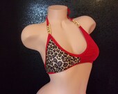 lined with swimwear padding halter top g string set , exotic dancewear , exotic dancer bikini , 2 piece bikini set keyhole top and g string