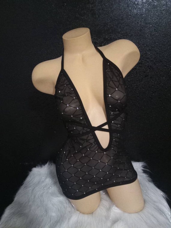 Mesh Mini Dress Sheer Exotic Dancer Dress  Stage Wear  - Etsy