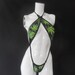 pot leaf  slingshot g string  ,micro bikini , criss cross halter g string ,stripper outfit ,exotic dancewear ,one piece ,romper 