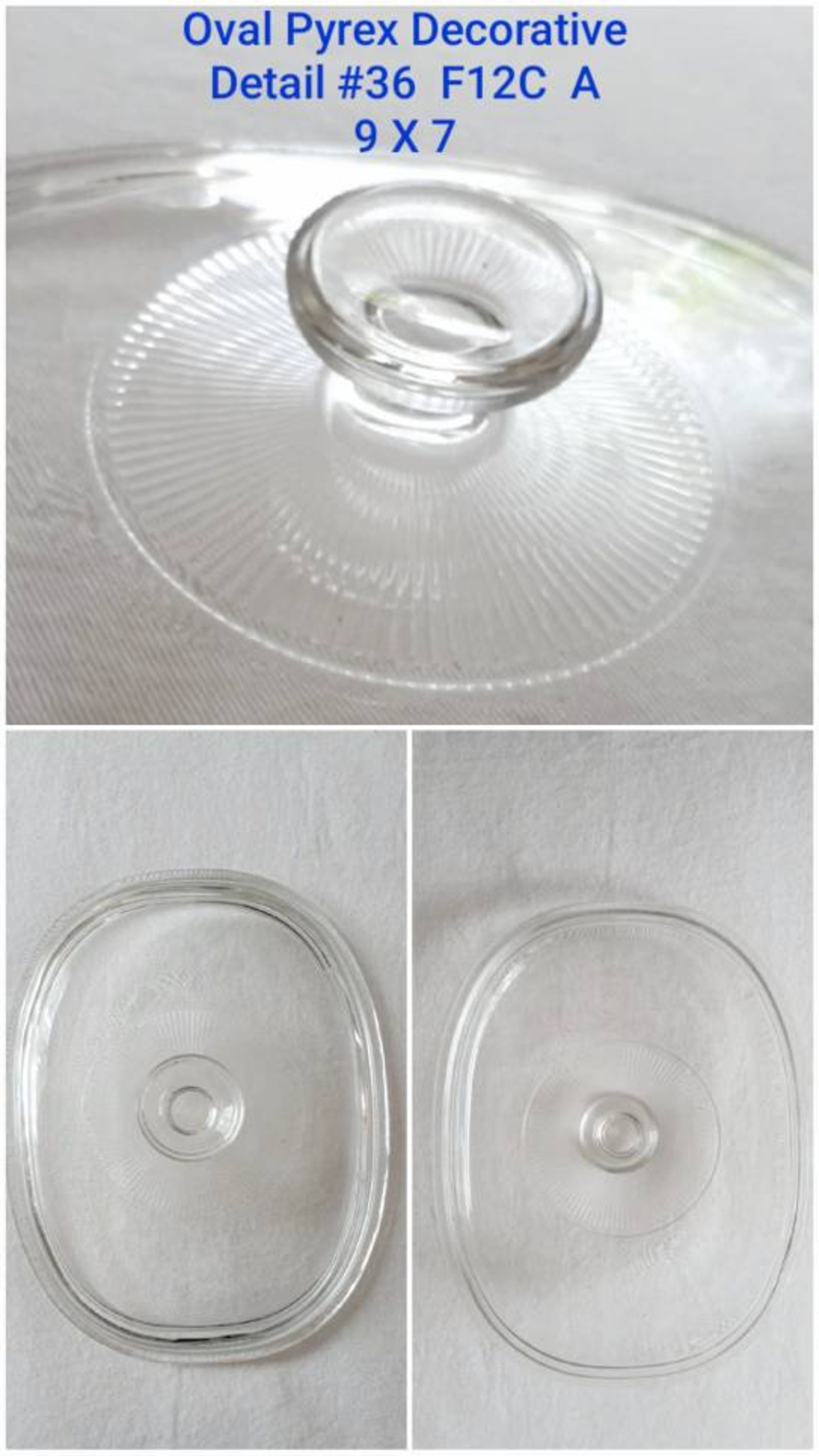 Pyrex Corning Glass Lids Round Oval Replacement Dish Covers Vintage