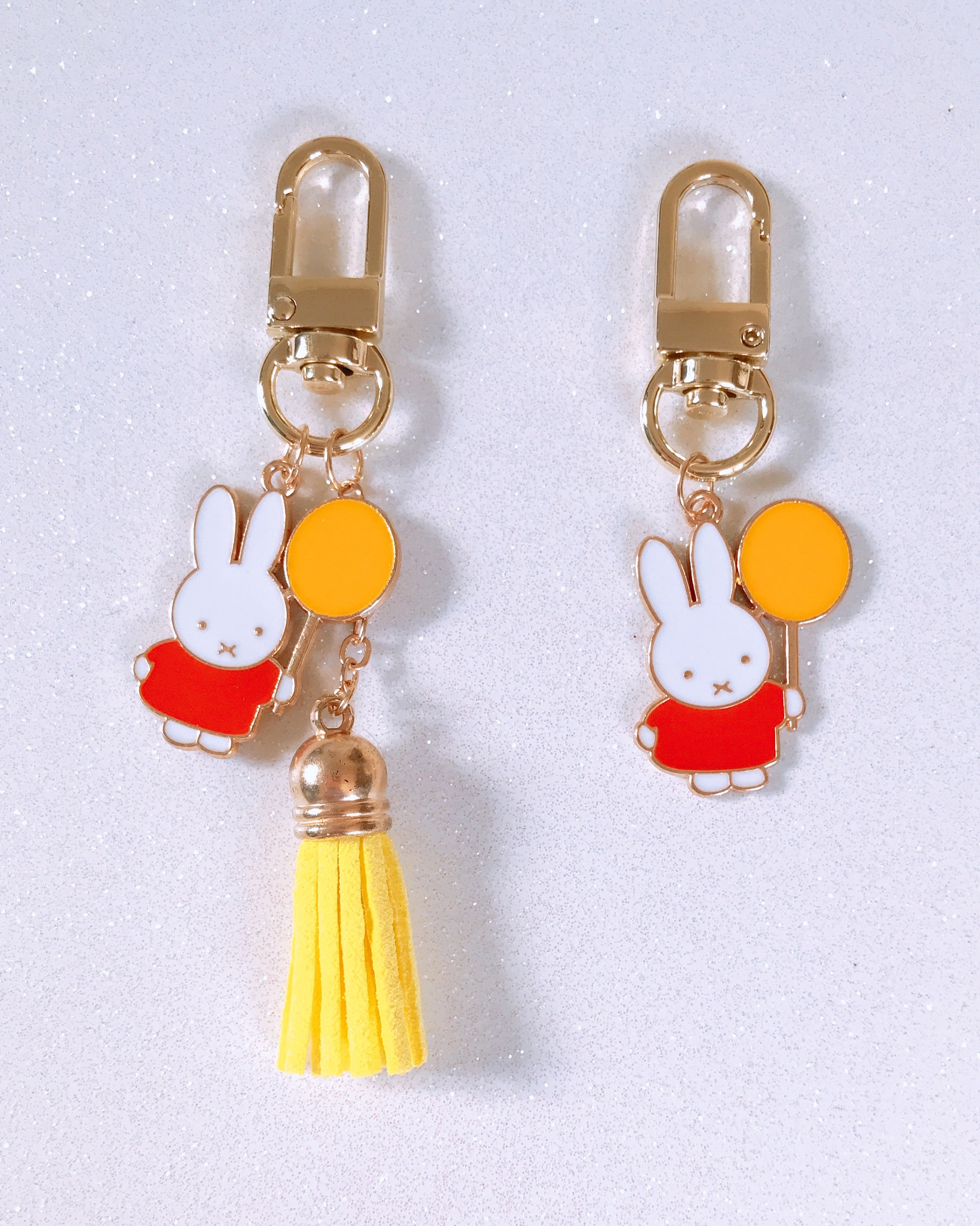 yolkcakescrafts Miffy Bunny Handmade Keychain Beaded Bag Charm | Customizable Bag Charm