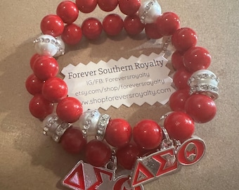 Red and white Delta bracelet.