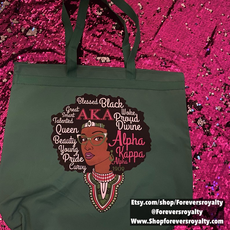 The Pink and green tote bag