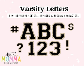 Black And Gold Alphabet Letters, Numbers, PNG Letter Font Clipart, Personal & Commercial Use, Classroom, Teacher Resource