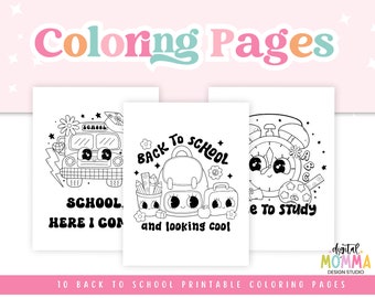 Retro Groovy Back To School Coloring Pages, PDF (Printable)
