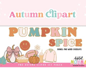 Glitter, Autumn, Fall Clipart, Fall Word Overlays, Pumpkin Spice Clipart, Teacher Resource, Classroom Resource, Fall Bulletin Board Clipart