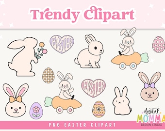 Easter Clipart, Bunny, Easter Bunny Graphics, PNG, Personal & Commercial Use, Instant Download