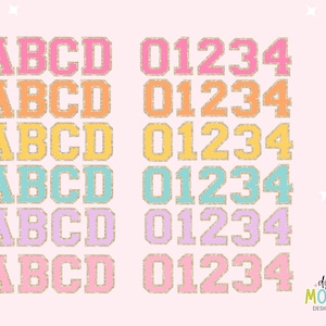 Bright Patch Glitter Varsity Alphabet Clipart PNG (Digital Download) image 4