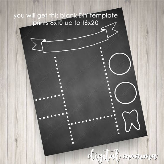 Printable Blank/DIY Chalkboard Template Birthday Announcement | Etsy