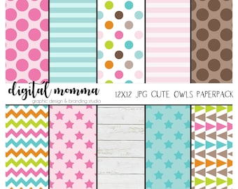 12x12 Spring Digital Paper, .JPG Digital Files, Background Paper, Wood Paper, Personal & Commercial Use, Instant Download!