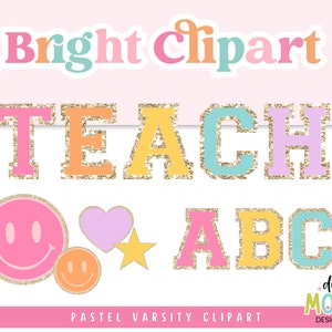 Parche brillante, clipart deportivo, clipart escolar, clipart para maestros, recurso para el aula, gráficos para el regreso a clases, uso personal y comercial