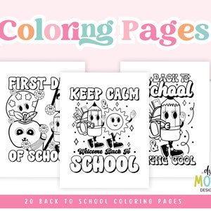 Printable Back To School Coloring Pages, First Day Of School Coloring Activities, PDF Coloring, School Days Coloring, Classroom Resource