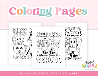 Printable Back To School Coloring Pages, First Day Of School Coloring Activities, PDF Coloring, School Days Coloring, Classroom Resource