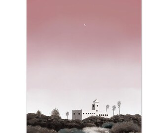 Kunstdruk - 'Palais Moon (dusk colourway)'