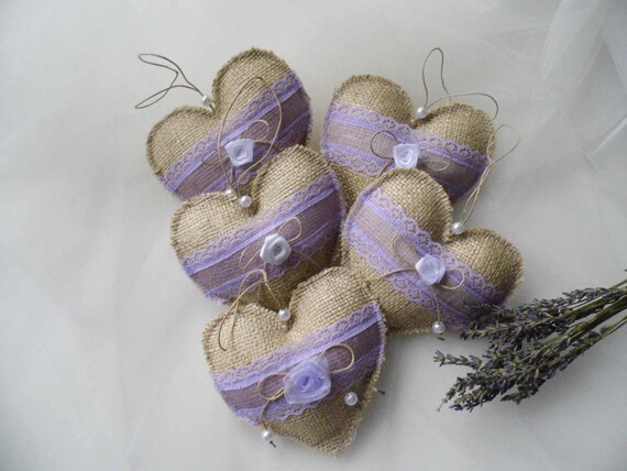 Lavender Hearts Rustic Favor Lavender Gift Rustic Fabric Etsy