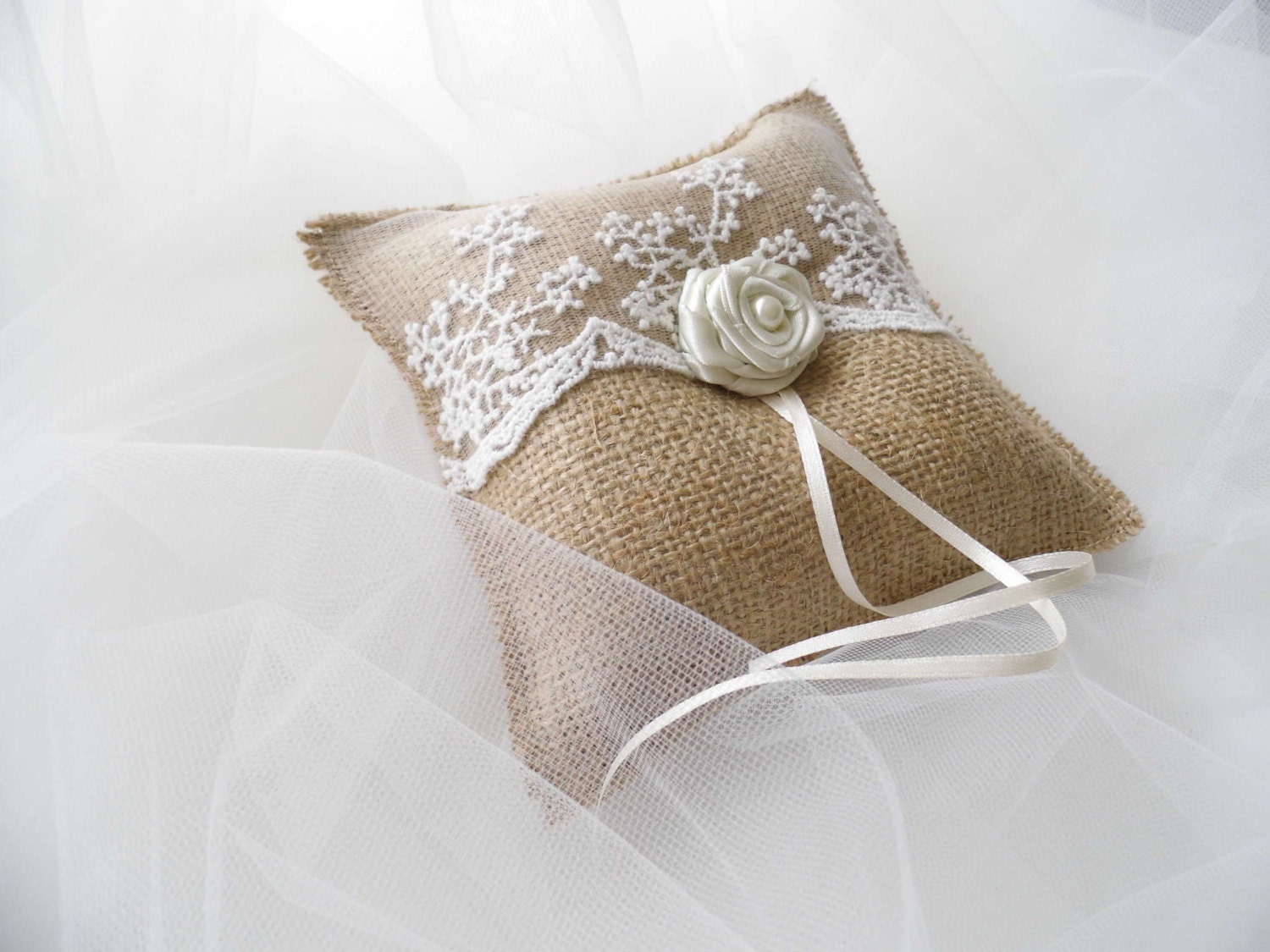 Burlap Ring Bearer Pillow Wedding Ring Bearer Wedding Etsy
