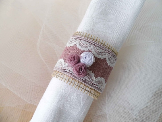 Rond De Serviette Table De Mariage Toile De Jute Et Etsy