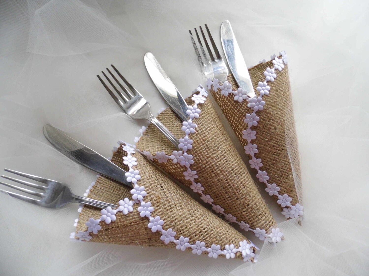 Burlap Cutlery Holder Rustic Wedding Barn Wedding Wedding Etsy