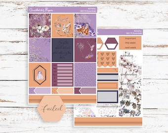 Alchemy || Purple Holo Foiled Sticker Kit || Weekly Photo Sticker Kit for Standard Vertical Planners || WK170