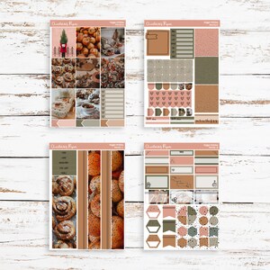 Hygge Holiday Photo Planner Sticker Kit, Gold Foiled Sticker Kit, Winter Christmas Holiday Vertical Weekly, PH192 4 Pg Kit Foiled