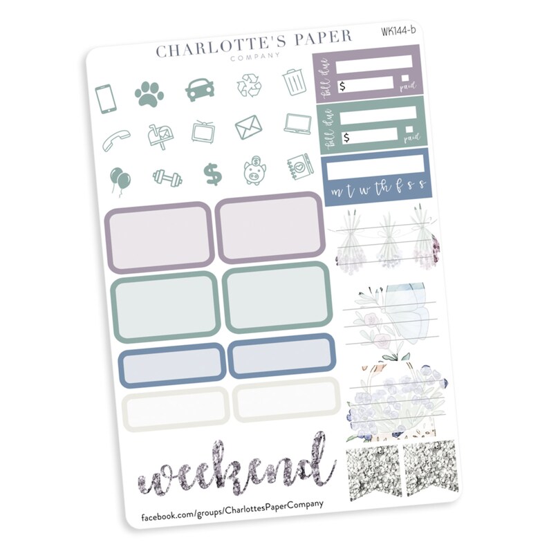 Erin Condren Planner Stickers Lavender Fields Planner Sticker Kits Summer Planner Stickers Pastel Weekly Stickers Kit || WK144