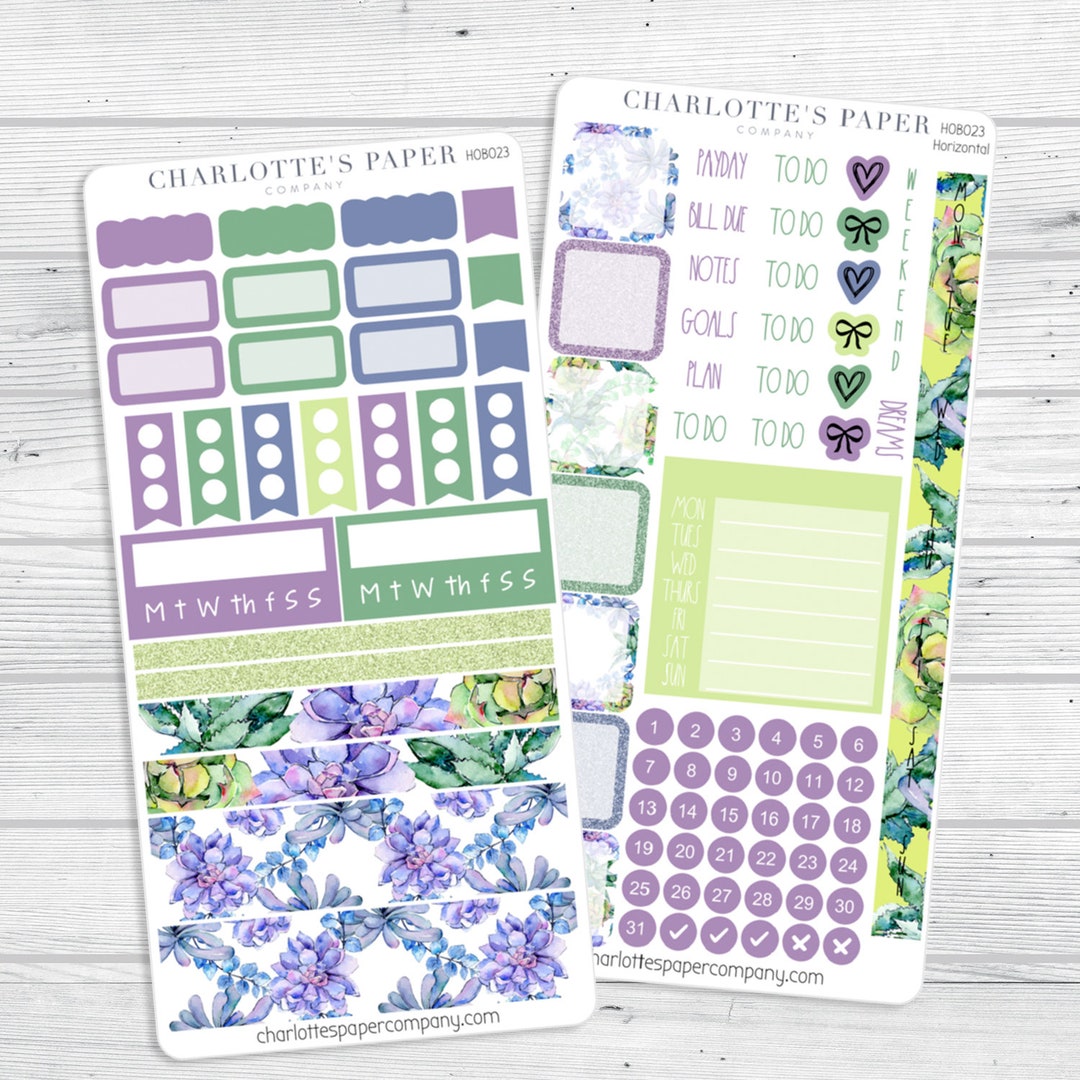 Succulent Hobonichi Weeks Planner Sticker Kit HOBO Weeks - Etsy