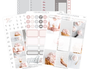 Ice Cream Planner Stickers: Weekly Photo Kit for Erin Condren