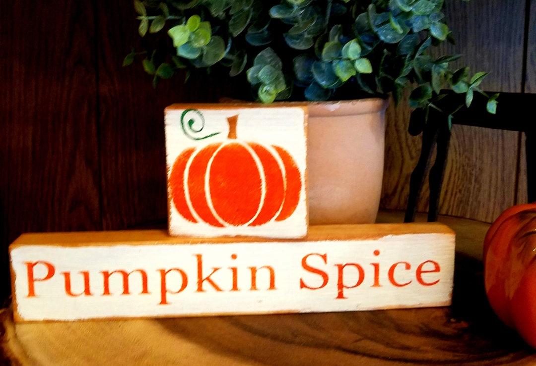 Halloween Fall Tier Tray Pumpkin Spice Sign Set Coffee Bar - Etsy