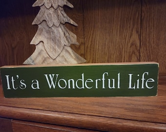 It's A Wonderful Life Sign, Farmhouse Christmas Sign, Tier Tray Christmas Sign, Christmas Decoration, Christmas Art, Christmas Gift Sign