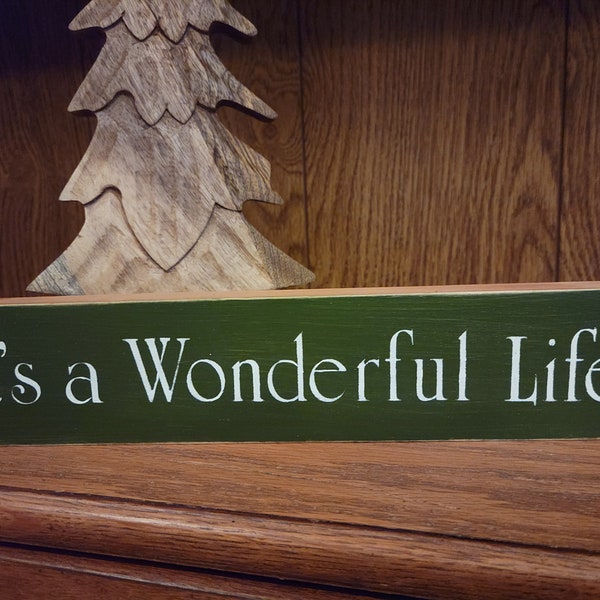 It's A Wonderful Life Sign, Farmhouse Christmas Sign, Tier Tray Christmas Sign, Christmas Decoration, Christmas Art, Christmas Gift Sign