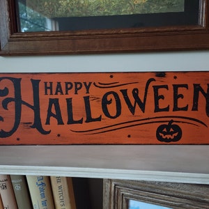 Happy Halloween Pumpkin Wood Sign