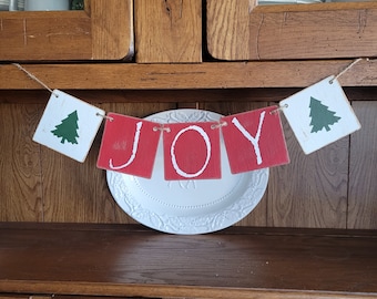 JOY Christmas Banner, Joy Christmas Garland, Joy Christmas Sign, Christmas Joy Fireplace Banner, Christmas Decor