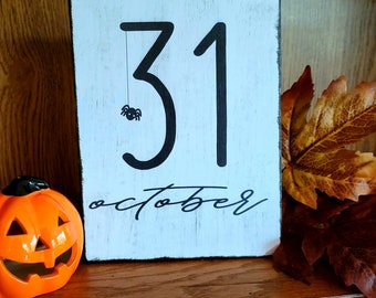 Halloween Sign On Canvas Halloween 31 Print Sign