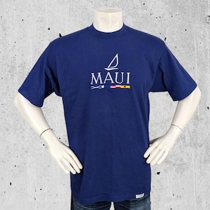 Vintage Embroidered MAUI T Shirt Size XL Made by Crazy Shirts 1990&#39;s 90&#39;s Single Stitch Hawaii
