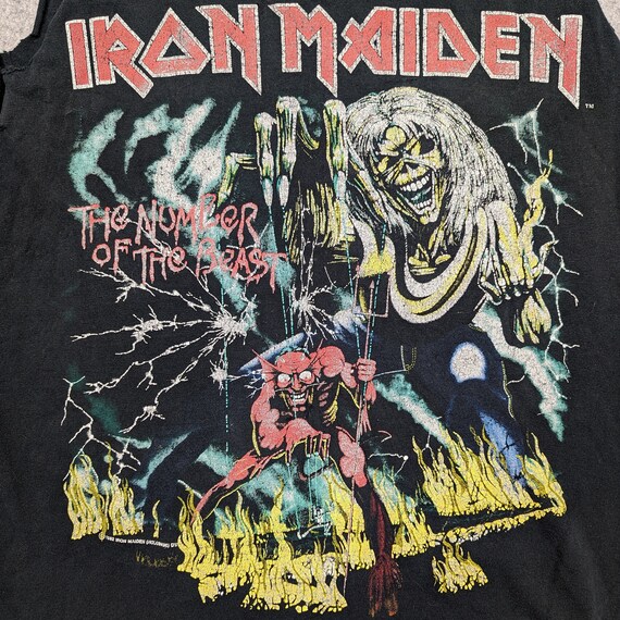 Vintage Iron Maiden T-Shirt Tee 80's 1980's Size … - image 3