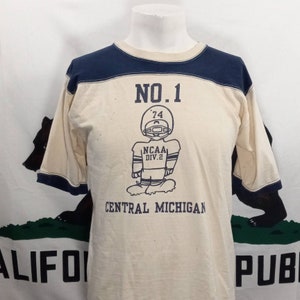 Vintage Central Michigan Chippewas T-Shirt Tee 70&#39;s 1970&#39;s RARE Football