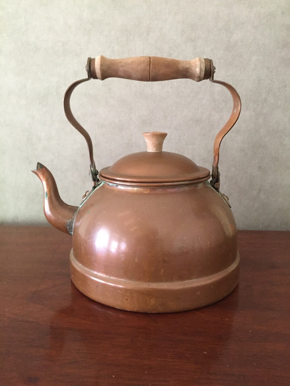 Vintage Copper Tea Kettle Wood Handle Dome Shape /rb – Pathway Market GR