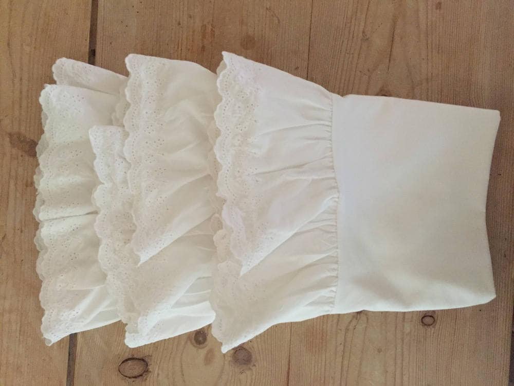 Ralph Lauren White Eyelet Ruffled Pillowcases 3 Available, Each Sold