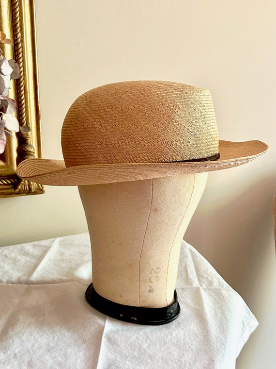 Makins Straw Hat New York, Vintage 70's Straw Brim