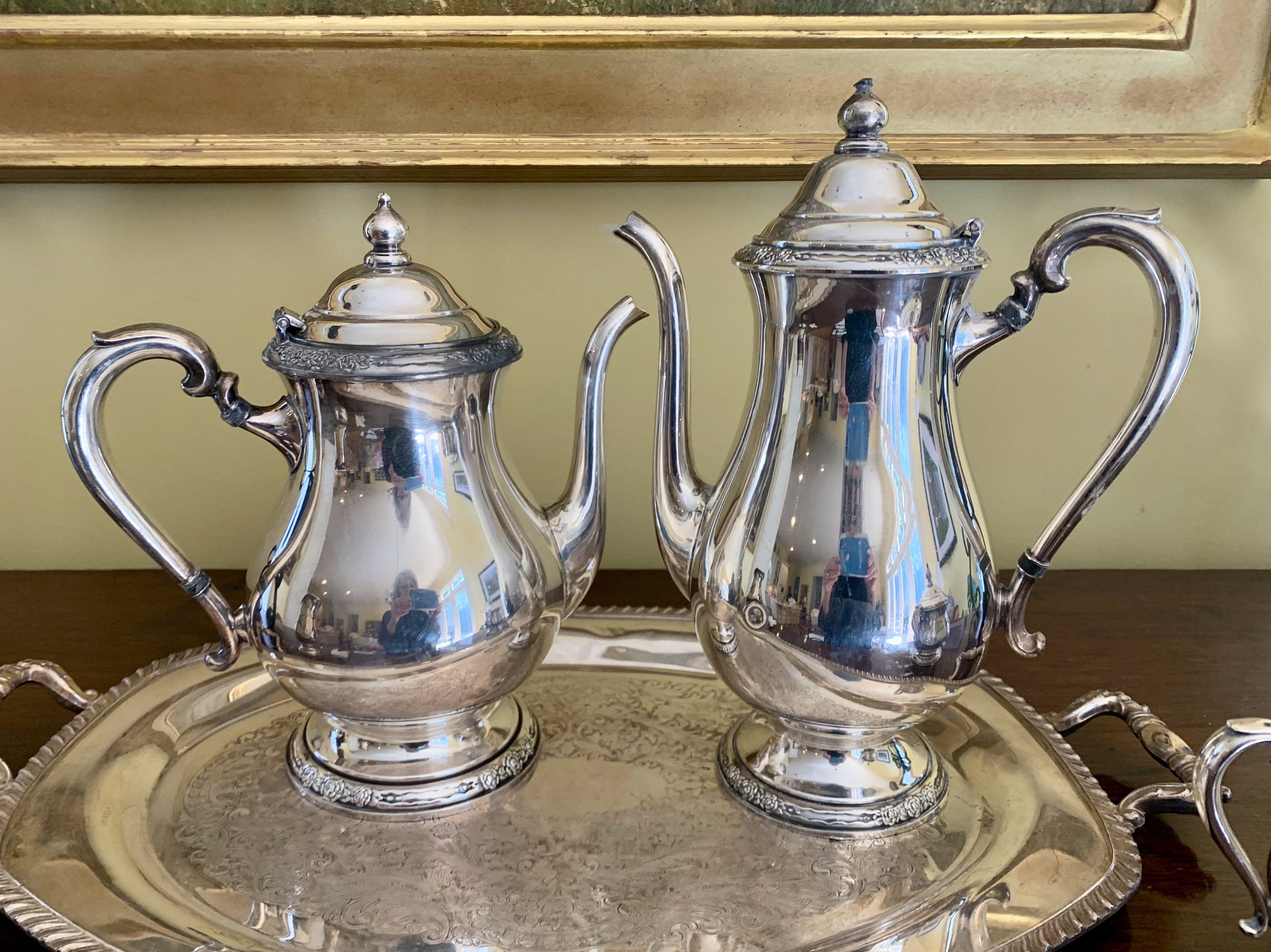 Silver Plate Tea Set With Tray 02 - vi9i4z5