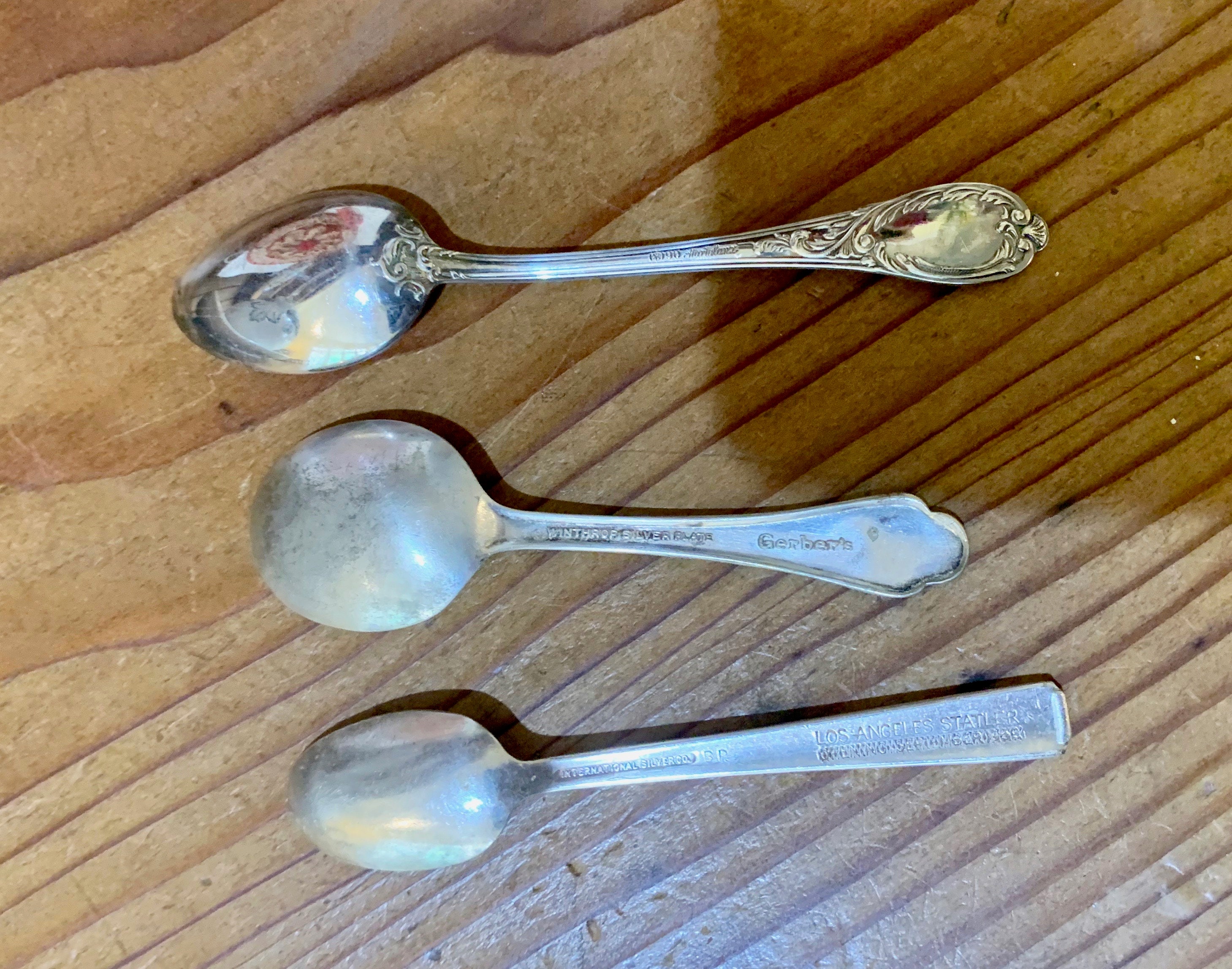 Vintage Small Spoons Set of 3, Baby Gerber Spoon, Demitasse Spoons