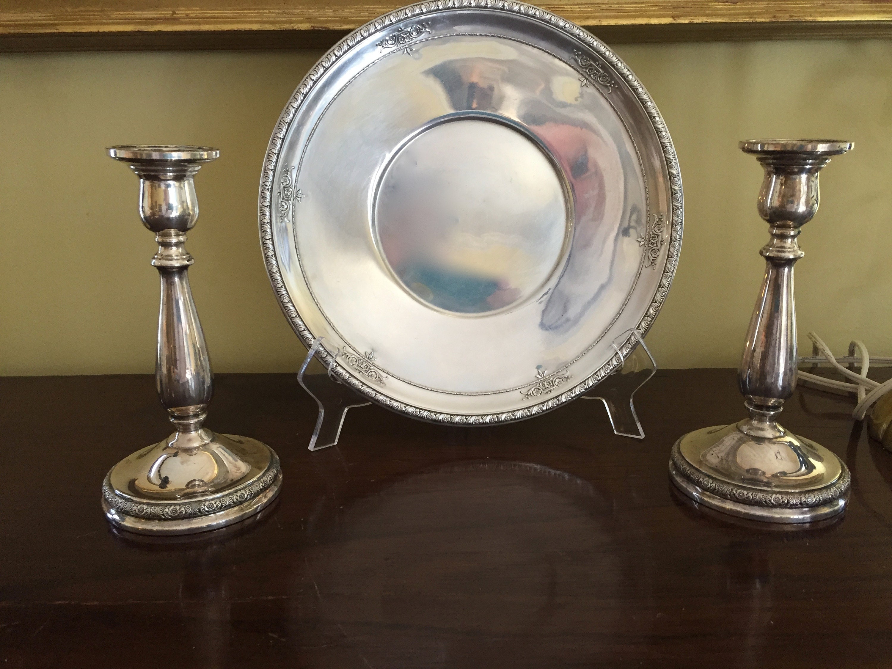 Sterling Silver Plate, Wallace Sterling Round Pastry Tray, 10 Inch