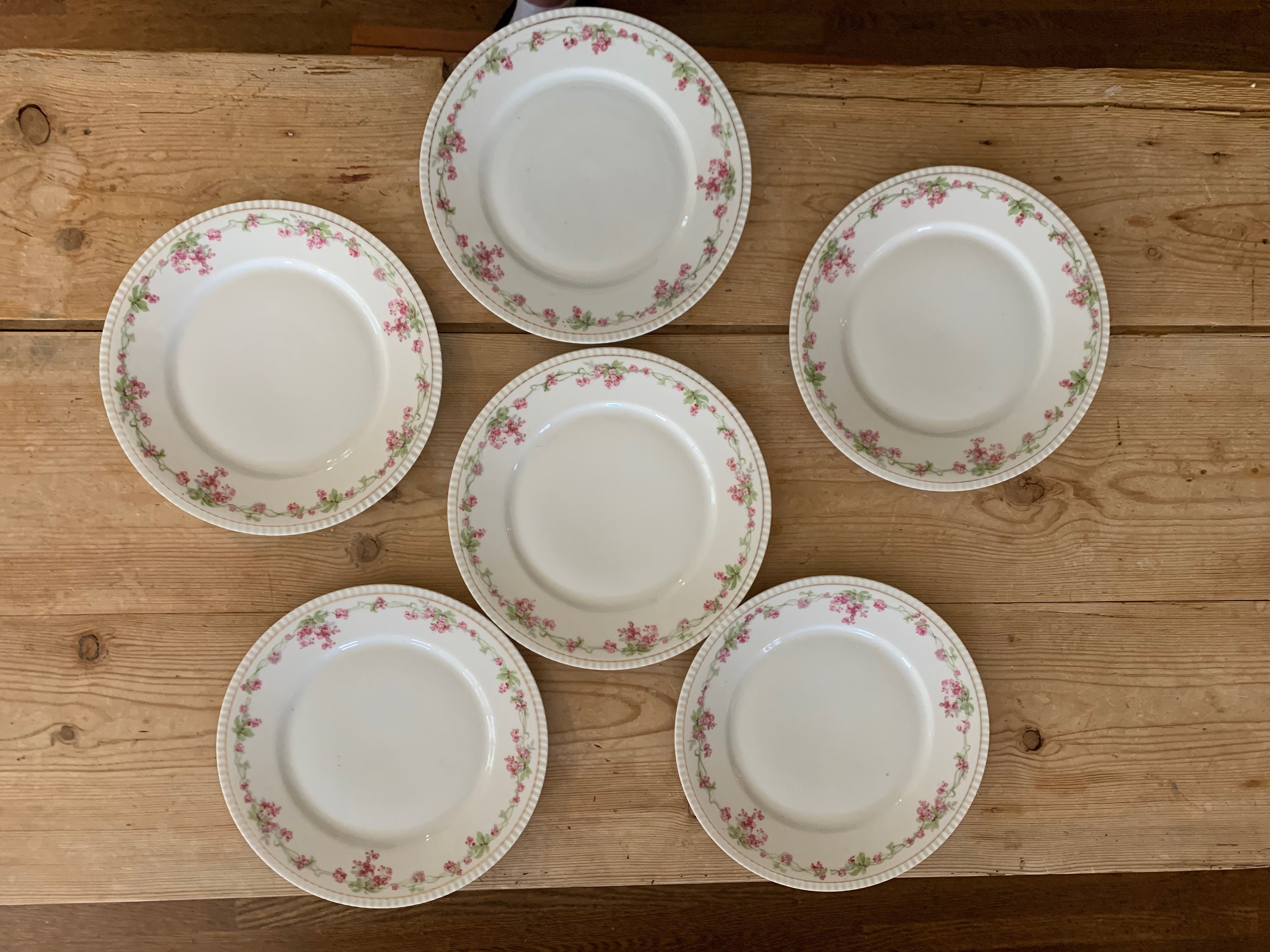 Crown Bavaria China, Set of 6 Luncheon Plates, Dessert Salad Plates