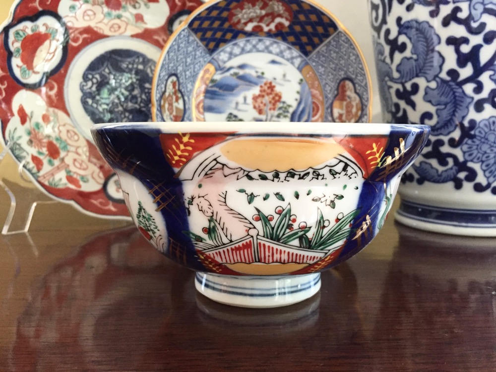 Small Imari Bowl, Footed Japanese Porcelain Bowl, OMC Imari