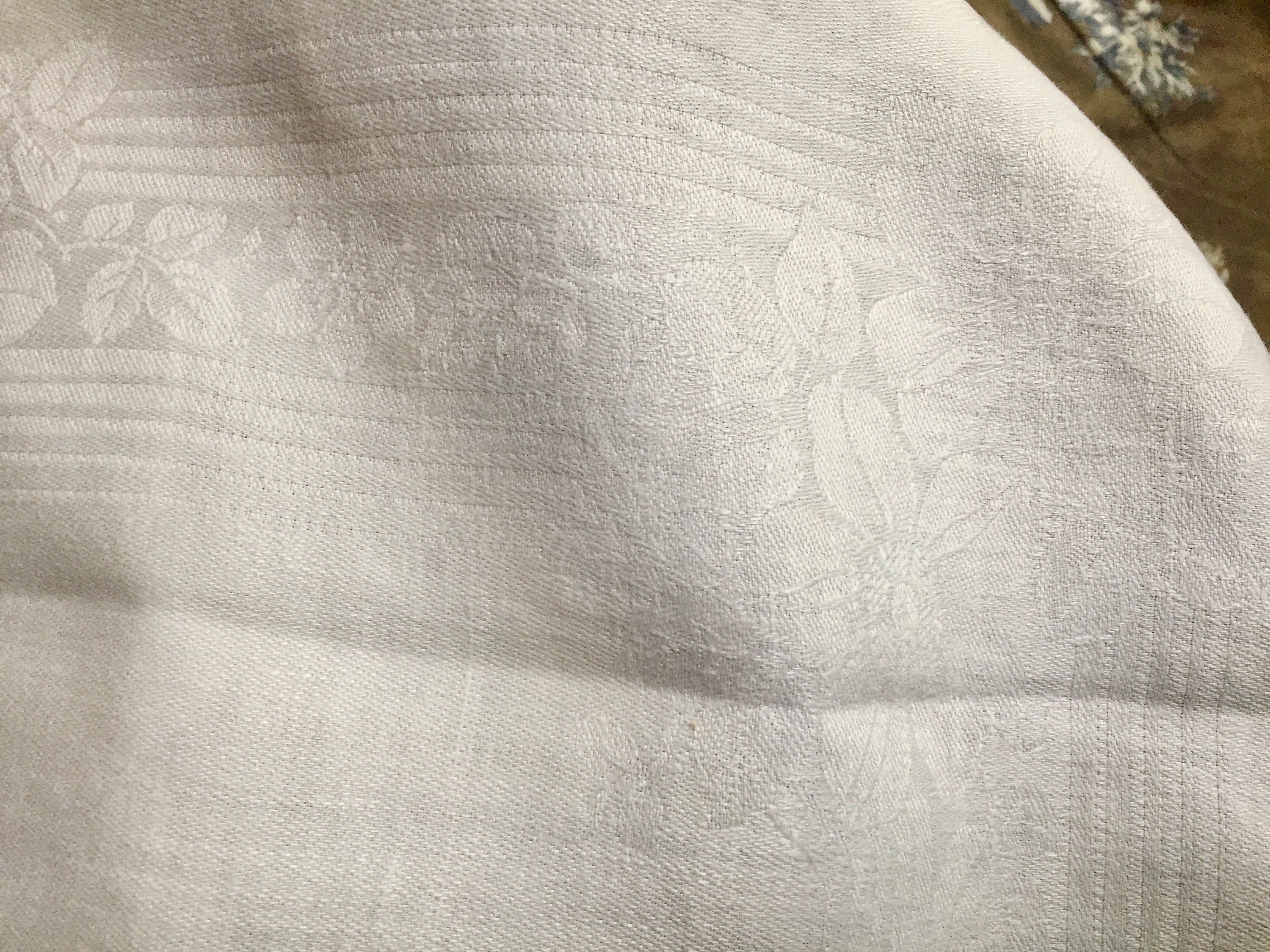 Large White Damask Napkins Set of 6, 20 Inch, Holiday Dining, French