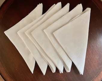 Damask Dinner Napkins, Set of 6 Cream Damask 16 Inch Dinner Napkins, Ivory Cream Table Linens, Holiday Dining, Dinner Party Napkins