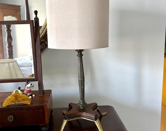 Craftsman Table Lamp, Late Deco Wood Brass Table Lamp, Modern Style Table Lamp, Office Lamp, Desk Lamp, Craftsman Decor