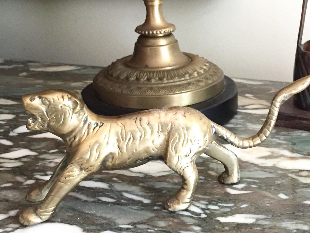 Brass Tiger, Small Tiger Statue, Brass Home Decor, Brass Tiger Figurine