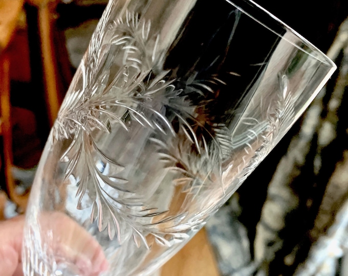 Featured listing image: Tiffin Franciscan Crystal Goblets, Parkwood Cut Glass, Mid Century Stemware, Set of 8