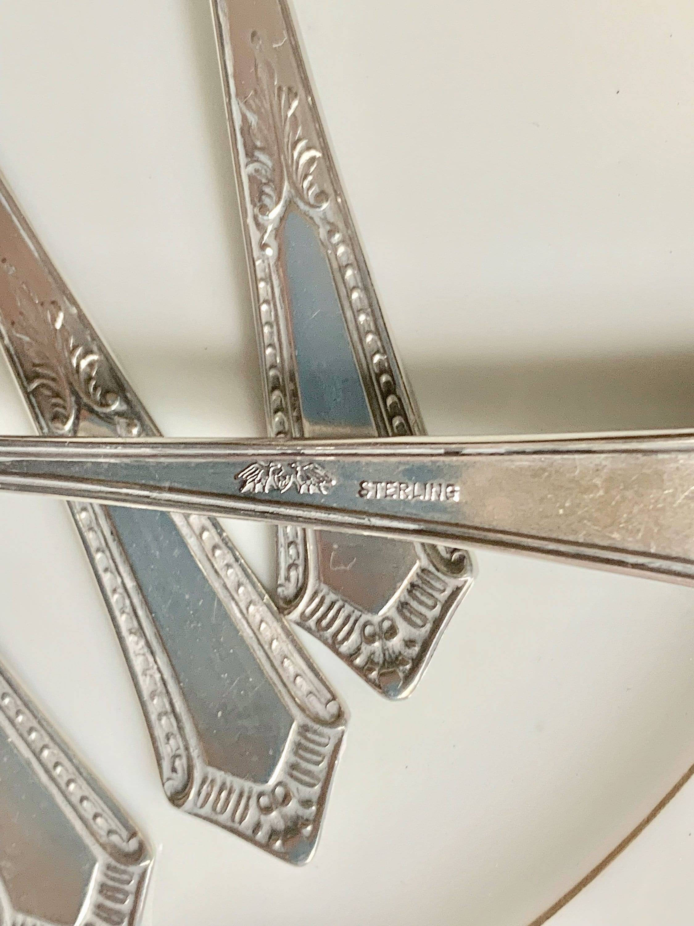 Sterling Silver Pastry Forks, Set of 6 Baker Manchester Sterling Silver